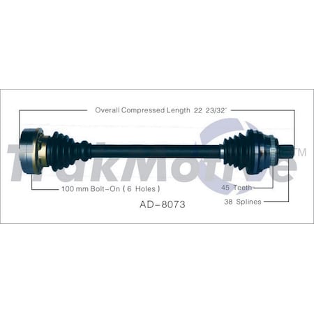 Surtrack Axle Cv Axle Shaft, Ad-8073 AD-8073